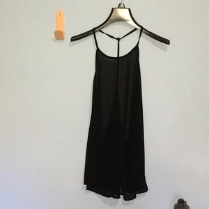 Sparkle & Fade Black Flowy T-Strap Tank